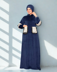 عبايه سدره قطيفة جيب 426
