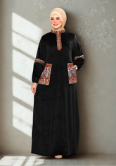 عبايه سدره قطيفة تطريز هندي 440