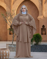 عبايه كريب رويال قطعتين A016