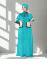 عبايه سدره قطيفة جيب 426