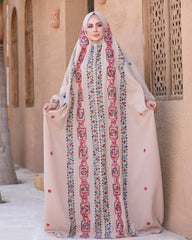 ملحفة كتان مطرّز بالكامل – B019