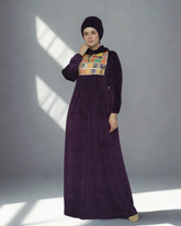 عبايه سدره قطيفة مربعات 2610