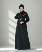 عبايه سدره قطيفة ورد بارز 2609