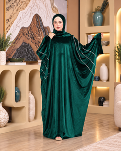 ملحفة قطيفة سادة بطرحة متصلة – 4001