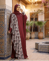 عباية آسيا ستان أرماني بنقشة جانبية نبيتى – 302 - Huduum