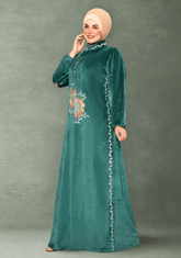 عبايه سدره قطيفة ورده نصفين 747 - Huduum