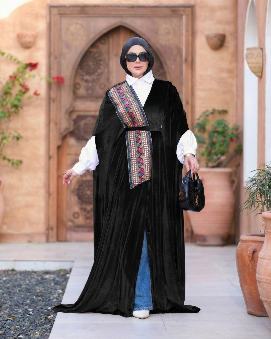 قفطان قطيفة شريط هندى A040