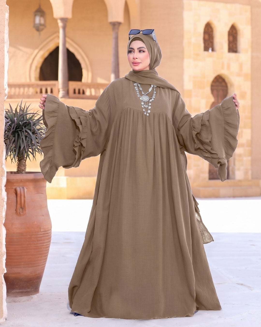 عباية عهود كرنكل قطن للحج والعمرة – B016