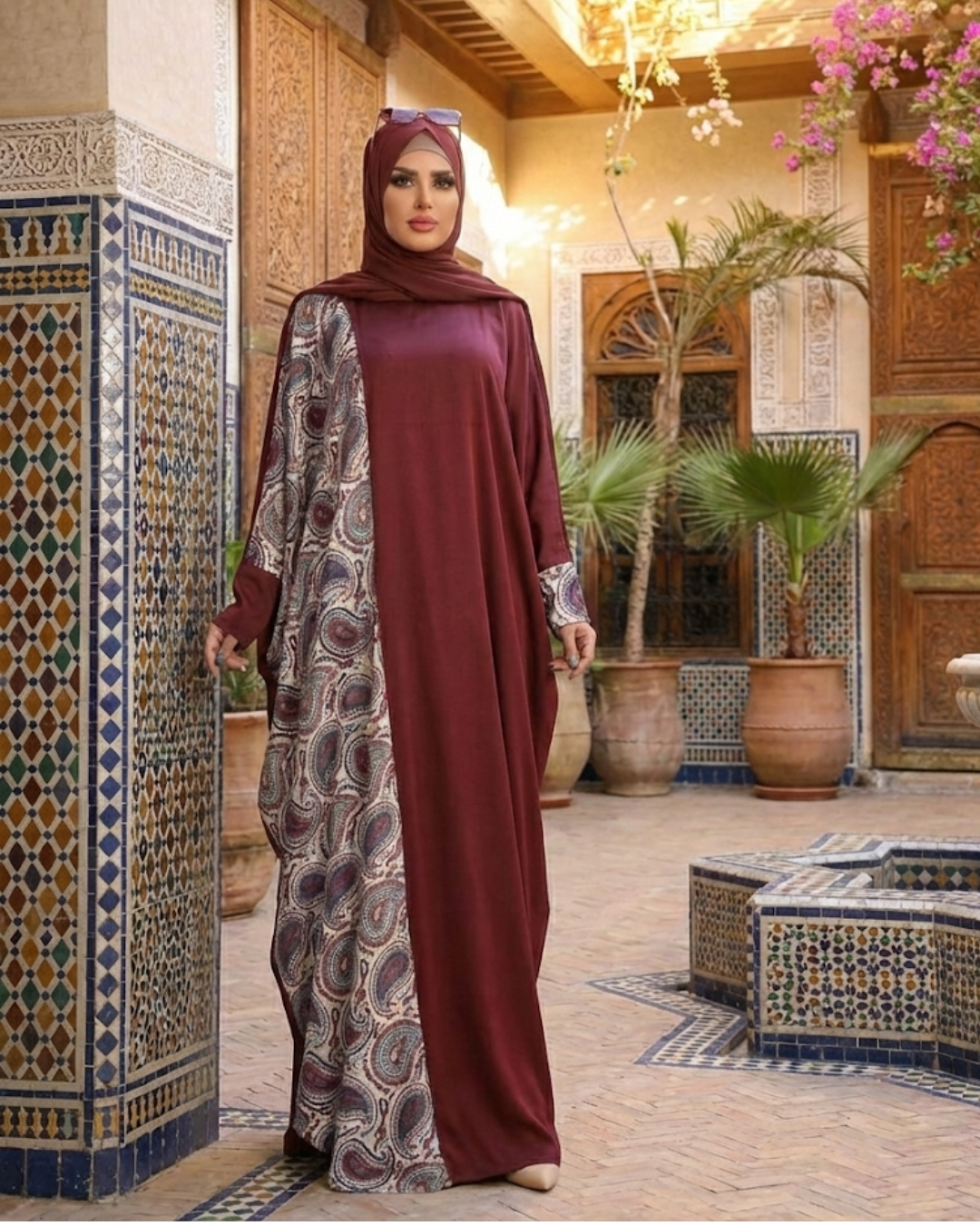 عباية آسيا ستان أرماني بنقشة جانبية نبيتى – 302