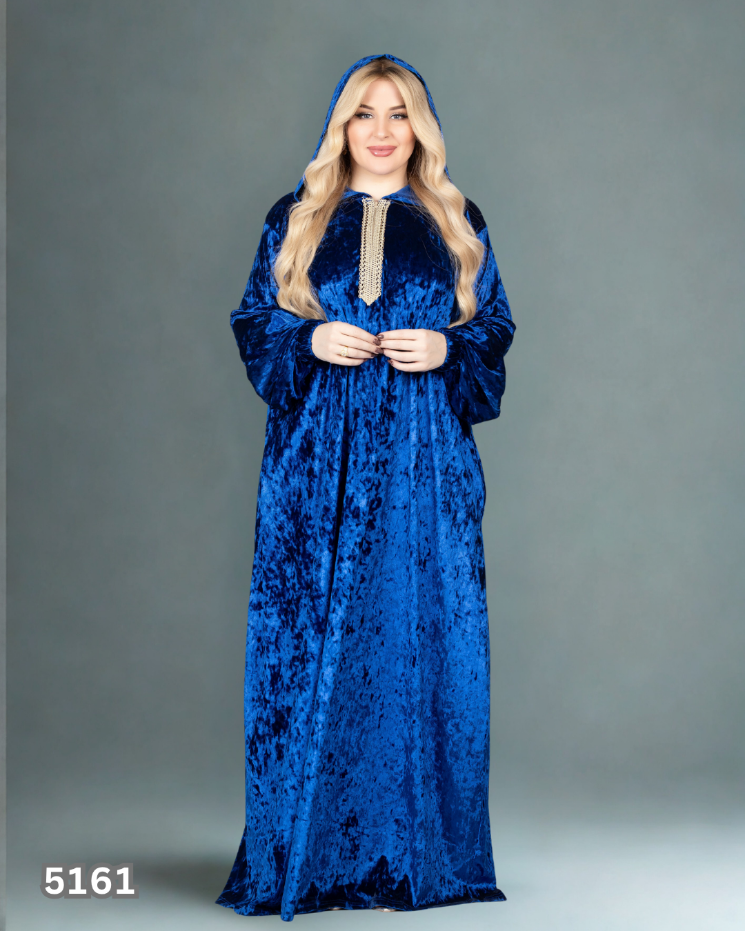 عبايه اسيا قطيفه ازرق 5161