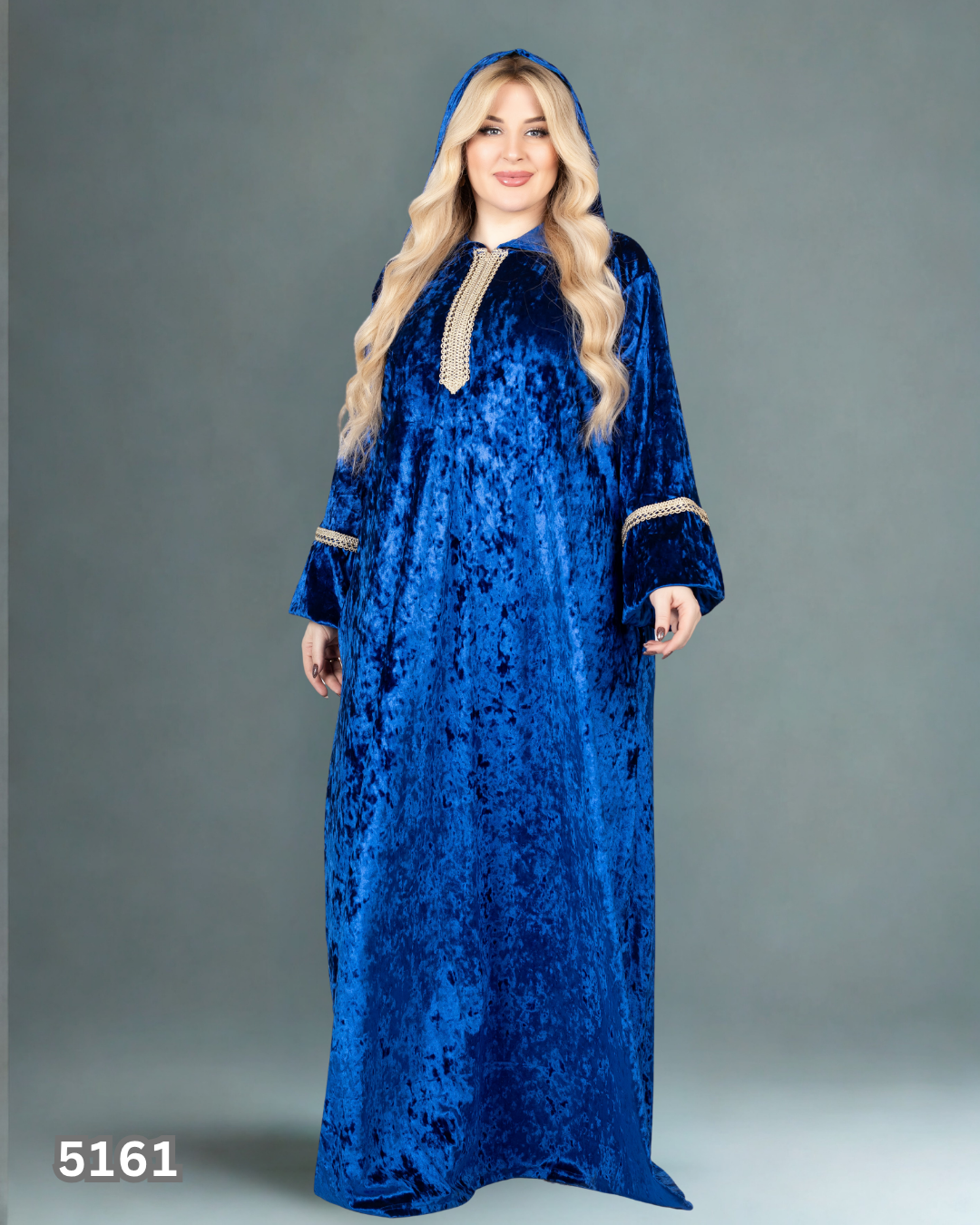 عبايه اسيا قطيفه ازرق 5161