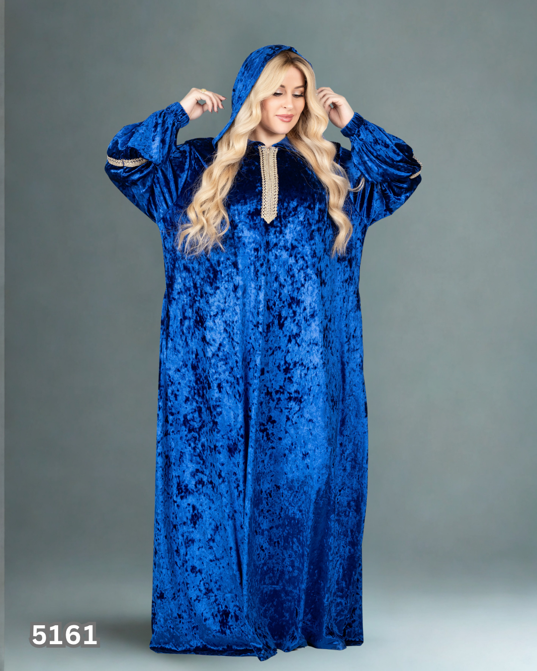 عبايه اسيا قطيفه ازرق 5161