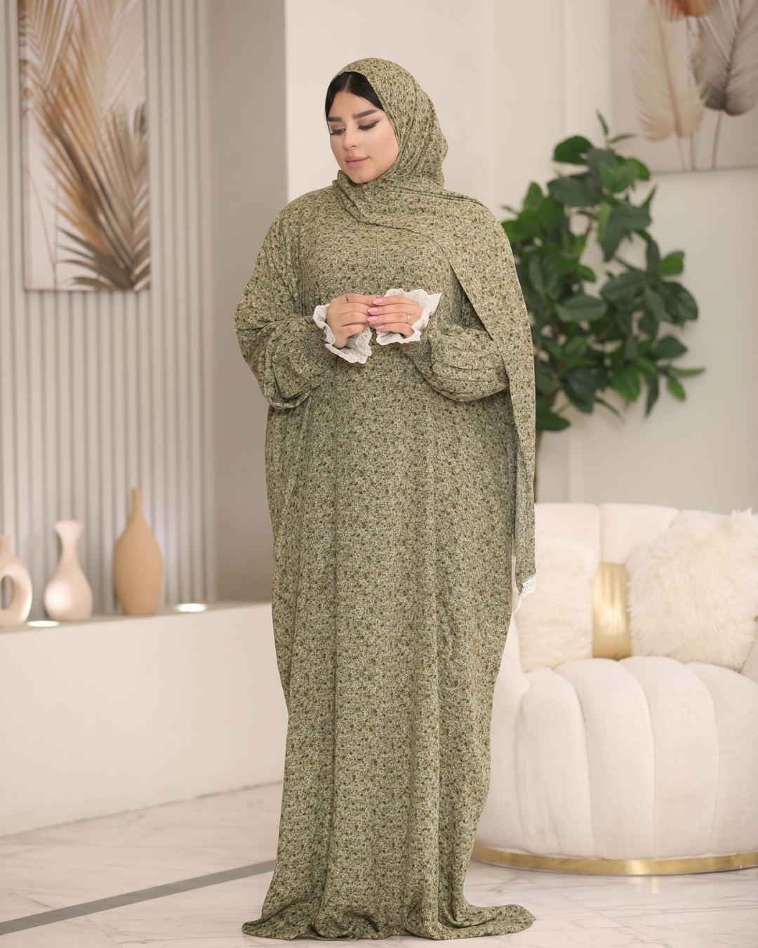 إسدال آصال فسكوز قطن بدانتيل – 3066
