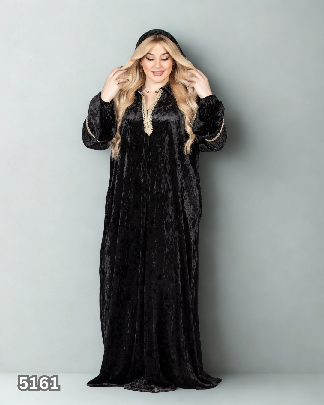 عبايه اسيا قطيفه فرنساوى اسود 5161