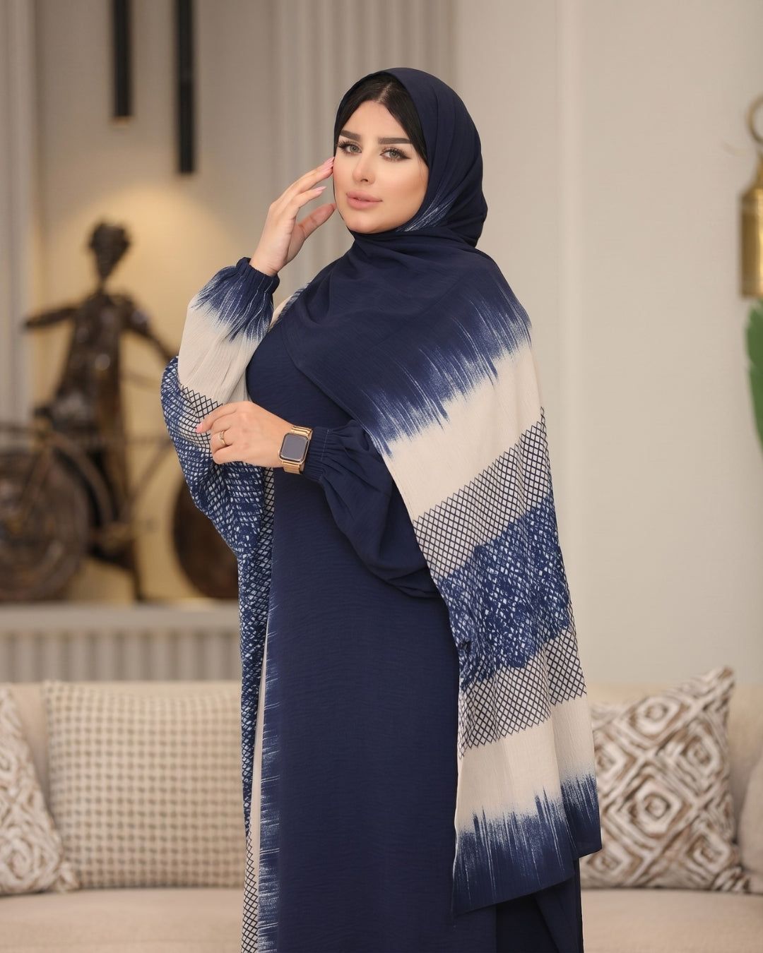إسدال فسكوز قطن بدانتيل – 3066