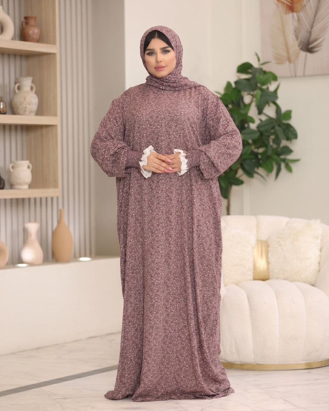 إسدال آصال فسكوز قطن بدانتيل – 3066