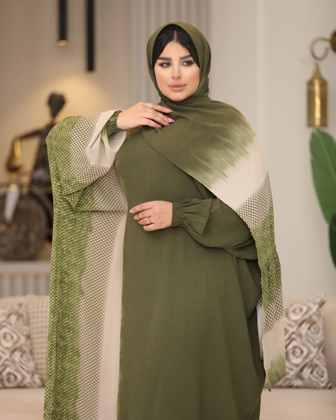 إسدال فسكوز قطن بدانتيل – 3066