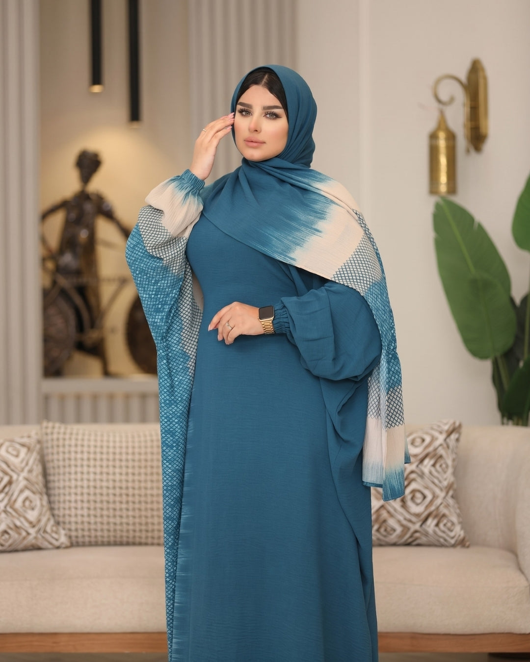 إسدال فسكوز قطن بدانتيل – 3066