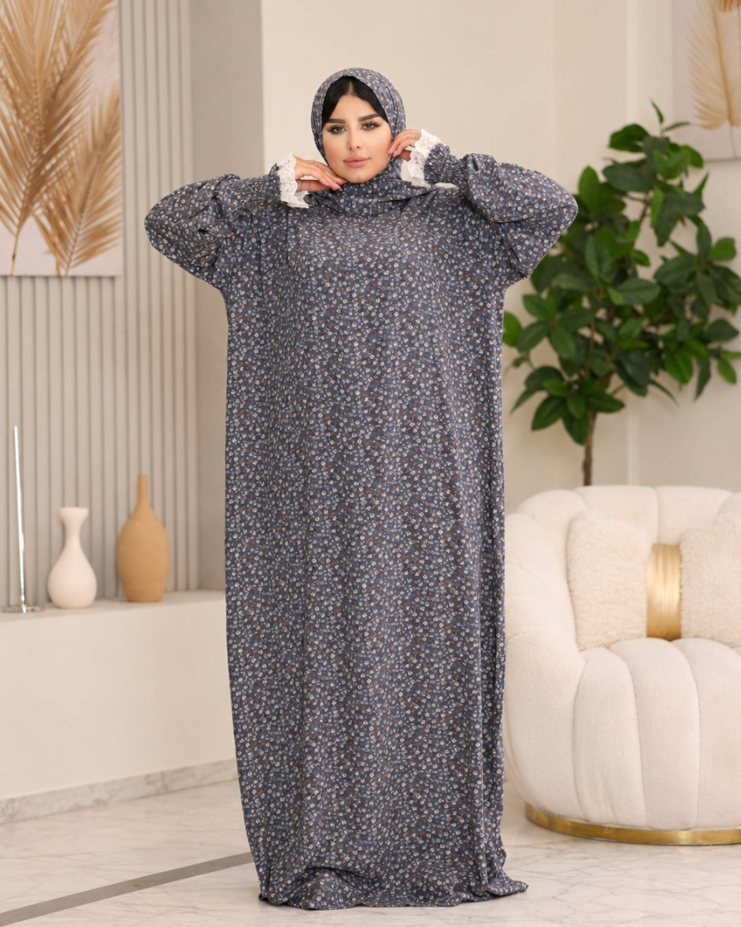 إسدال آصال فسكوز قطن بدانتيل – 3066