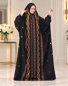 ملحفة كتان مطرّز بالكامل – B019