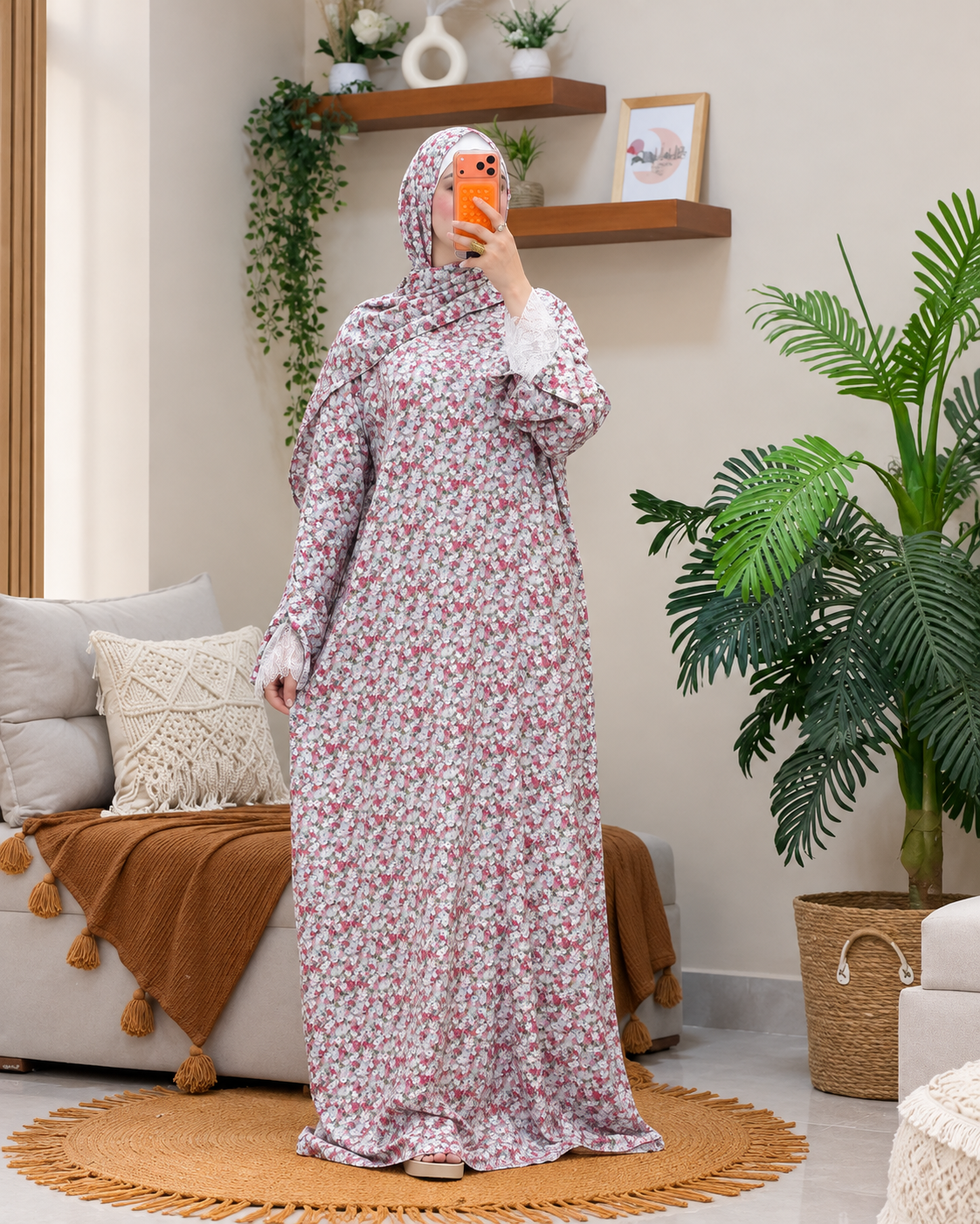 إسدال فسكوز قطن بدانتيل – 3085