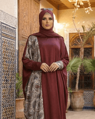 عباية آسيا ستان أرماني بنقشة جانبية نبيتى – 302 - Huduum